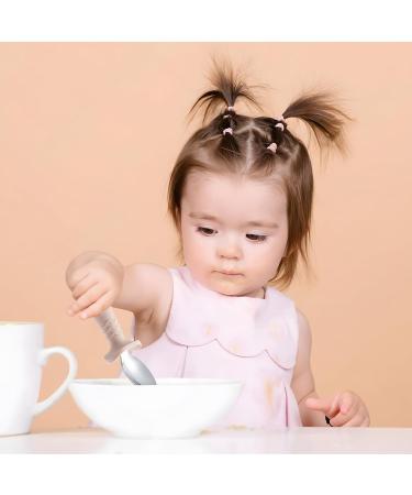 Pandaear 6-Piece Children's Cutlery Set | BPA-Free Silicone & Stainless Steel Baby Fork & Spoon | Anti-Choke Design | Ideal for 1-Year-Olds | Light Brown - Buy Online on GoSupps.com