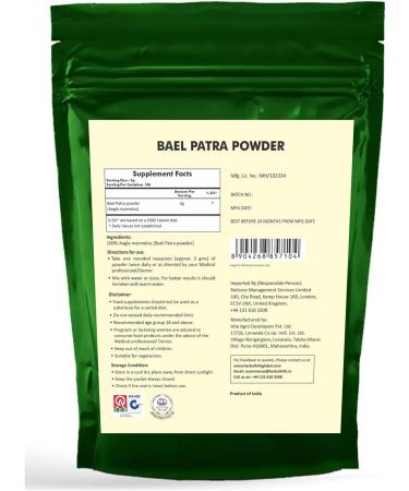 Herbal Hills Baelpatra Powder 500gms - Bael Leaf Powder for Digestive Health | Aegle Marmelos Supplement - Buy Online on GoSupps.com