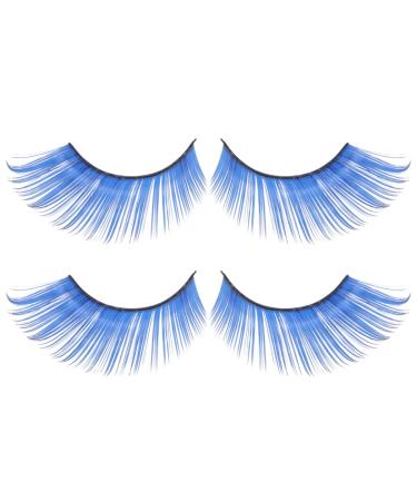 Beavorty 2 Pairs blue long eyelashes Halloween artificial eyelashes colored false lashes Long Thick Eyelashes Halloween Eyelash costumes for girls Blue Eyelashes cosplay spider Miss