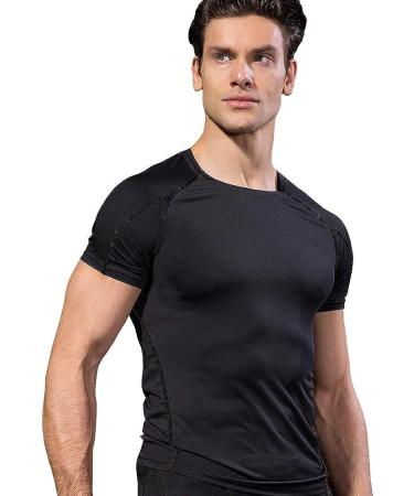3 Pack Men's Compression Shirts | Short Sleeve Workout T-Shirt Set | Cool Dry Baselayer Sport Tops | Black+White+Gray - Small - Buy Online on GoSupps.com