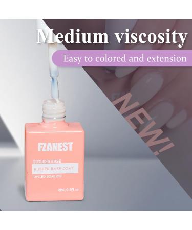 FZANEST Builder Base Gel For Nails Cream White Builder Gel in a Bottle Nail Strengthener Extension Gel Nail Polish Soak Off Milky Cream White - Buy Online on GoSupps.com