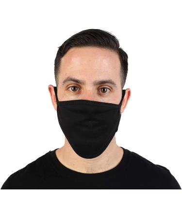 Black Cotton Face Masks - Bulk Purchase | Breathable Reusable & Comfortable (2-Pack - Buy Online on GoSupps.com
