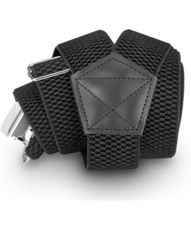 Peoyoye Adjustable 4cm Braces for Men & Women | Durable Elastic with Strong Metal Clips - Black 3 Clips - Buy Online on GoSupps.com