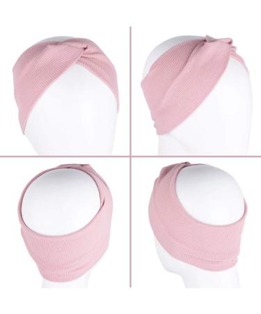 4 Piece Summer Elastic Hair Bands for Women - Sports Headbands with Bow in Black Gray and Pink - Soft Twisted Headwraps for Girls - Buy Online on GoSupps.com