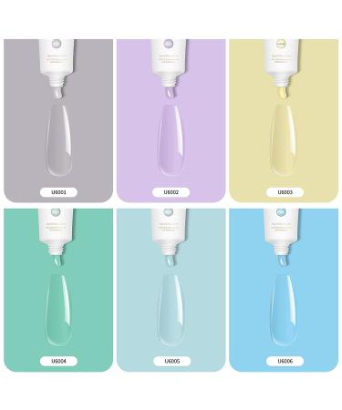 LanFo Poly Nail Gel Kit - 6 Colors Nail Extension Builder Gel Set with Slip Solution - Professional Acrylic Fashion Gel for Poly Extension - 30ml - Buy Online on GoSupps.com