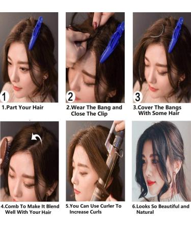 Dsoar 2PCS Wave Side Bang Clip in Bangs - Natural Black Human Hair Fringe Extensions - Buy Online on GoSupps.com