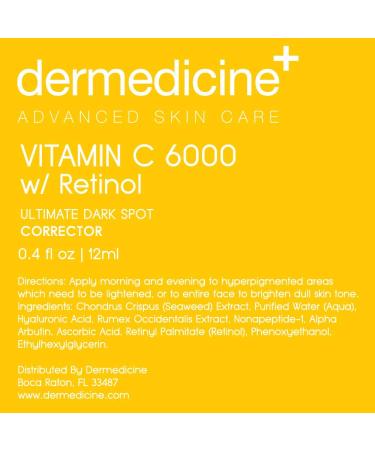 Vitamin C 6000 & Retinol Dark Spot Corrector Serum | Fade Pigmentation & Smooth Wrinkles with Seaweed & Hyaluronic Acid - Buy Online on GoSupps.com