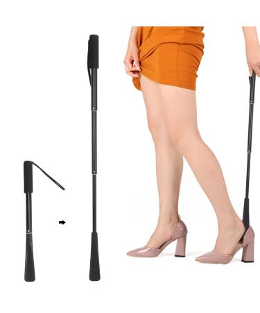 Shoe Horn Long Handle For Seniors,Retractable Shoe Spoon Non Slip Handle Dressing Aid for Men and Women,Adjustable Length Large Standing Reach Assist
