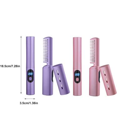 YUUAND Wireless Mini Hair Straightener | 2024 Upgraded 2 in 1 Electric Straightening Comb | Portable Anti-Scald Brush (#04 Purple - Buy Online on GoSupps.com
