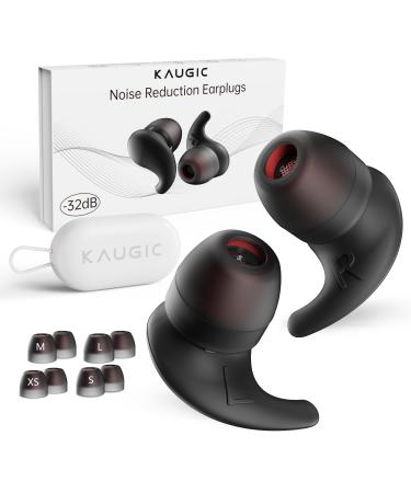 Kaugic earplugs for sleeping - 32DB noise reduction reusable silicone hearing protection earplugs noise canceling earplugs for concert travel work noise reduction on -ear
