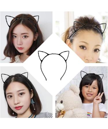 Fashion Cat Ear Headband Cute Headwear Headpiece Cat Ear Hair Hoop for Cosplay Anime Holiday Events Fancy Dress - Buy Online on GoSupps.com