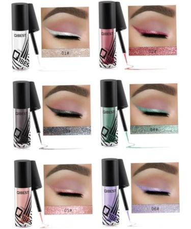 FRCOLOR 6pcs Eyeshadow Sparkling Liquid Eyeliner Glitter Shinny Eyeliner Eye Shadow Flash - Buy Online on GoSupps.com