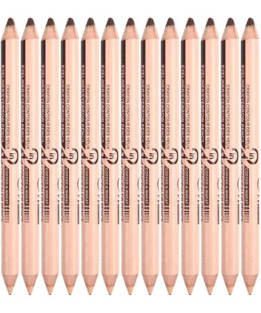  Allayu Set of 12 brown double-ended eyeliner pencils concealer pen smudge-proof makeup professional cosmetics - Buy Online on GoSupps.com