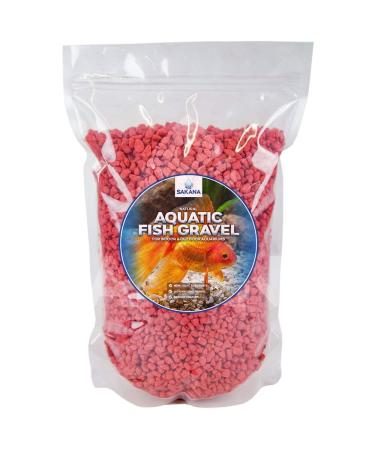 Sakana Red Aquatic Fish Gravel - Premium Aquarium Tank Pond Decoration Stones (1kg) 1 kg (Pack of 1)