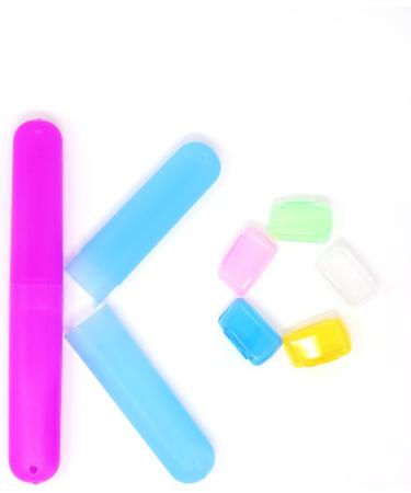 Honbay 7PCS Plastic Dust-Proof Toothbrush Case Holder for Daily and Travel Use with 5 Gifted Toothbrush Head Covers - Random Colors - Buy Online on GoSupps.com