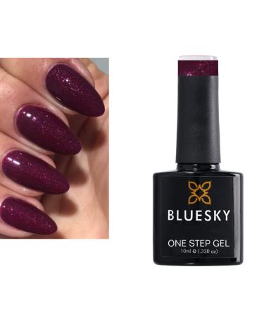 Bluesky One Step RED RASPBERRY SPARKLE 10ml Nail Gel Polish UV LED Soak Off OS 111 (Requires Lamp for drying)