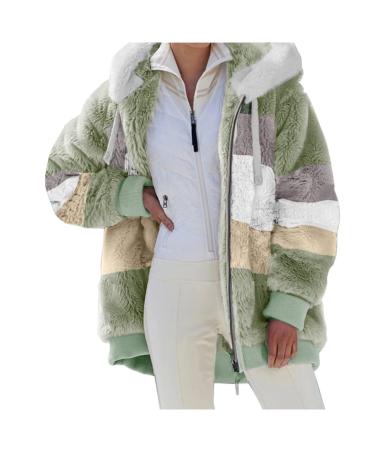 Pl schmantel women teddy long women with hood oversize fleece jacket fleecemantel outdoor warm careless carp jacket plush women sweat jacket with hooded big sizes careless jacket plush jackets green-d xxl