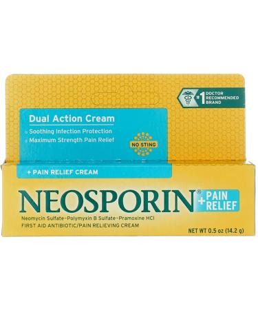 Neosporin Plus Pain Relief Maximum Strength First Aid Antibiotic Cream 0.5 oz