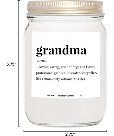 YouNique Designs Grandma Candle - 7 oz All-Natural Soy Vegan Aromatherapy Gift for Grandma - Lavender & Vanilla Scented Candle from Grandchildren - Buy Online on GoSupps.com