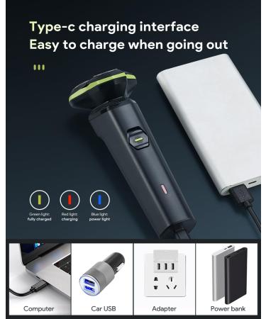 Electric Razor for Men - Electric Shavers for Men with Magnetic Detachable Head 3D Floating Head Type-C Charging Wet & Dry Use Ideal for Travel Office Black - Buy Online on GoSupps.com