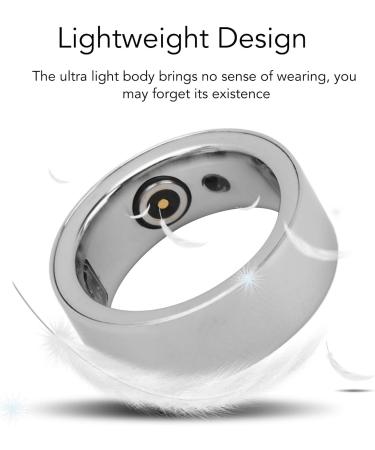 Smart Ring Health Tracker - Fitness Tracker for Men & Women | Heart Rate Sleep Monitoring Body Temperature Steps - Silver No 19 - Buy Online on GoSupps.com