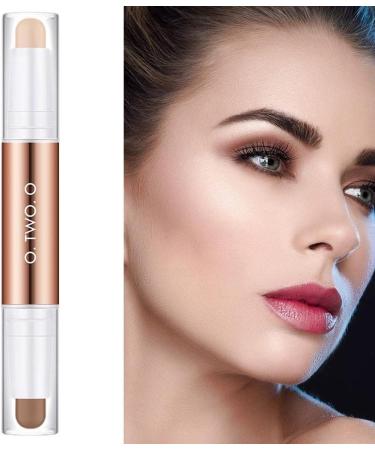 jojomis Highlighters Stick Double-Head Makeup Concealer Contouring Cream Set Face Highlighters Sticks - Lotus + Dark Brown - Buy Online on GoSupps.com