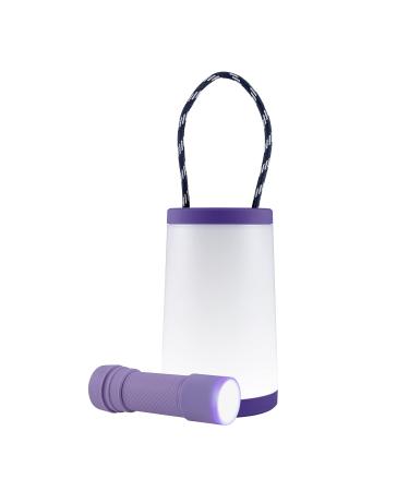 Enbrighten, Purple, 2 in 1 LED Combo Lantern, Flashlight, Task Light, Battery Operated, 200 Lumens, High/Low/Off, Table Lamp, Desk, Camping, Emergency, Storm, 57810