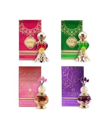 Khadlaj Malika Collection for Women 4 Pc Perfume Oil Set (Red + Green + Pink Musk + Purple Musk) 0.67 Ounce 4 MALIKA GREEN: Oriental Fruity 2.68 Fl Oz (Pack of 1) - Buy Online on GoSupps.com