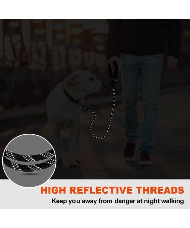 Reflective Rope Dog Lead 1.5m with Padded Handle for Medium to Large Dogs - Black - Buy Online on GoSupps.com