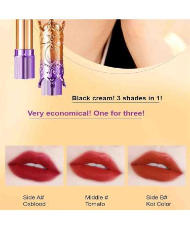  TANOOS Color Changing Three Shade Lipstick Purple Gold Fantasy Tricolor Lipstick Moisturizing Not Oily No Stain on Cup Color Changing Lip Balm - Buy Online on GoSupps.com