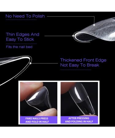 Beautilux 552 Pieces Transparent Almond Nail Tips | Full Cover PMMA Resin | Gel Nails | 12 Sizes | Clear Acrylic for Nail Studios & DIY - Buy Online on GoSupps.com