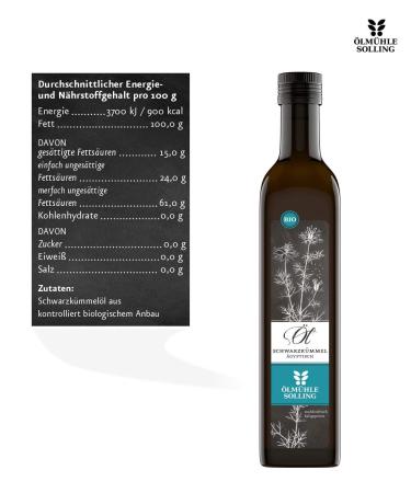  lm hle Solling Organic Egyptian Black Cumin Oil - Cold Pressed Nigella Sativa - 500ml - Premium Quality - Buy Online on GoSupps.com