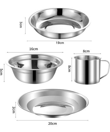 12Pcs Stainless Steel Camping Mess Kit for Backpacking & Hiking - Blue | Plate, Bowl, Cup, Spoon, Fork, Knife | Compact & Durable Tableware Set - Buy Online on GoSupps.com
