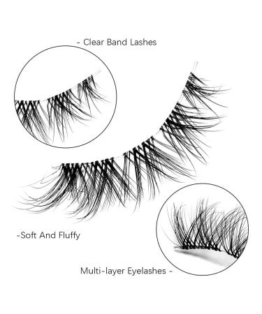 Shop Lvmixwig Fake Cat Eye Eyelash Extensions | Individual Cluster Lashes | Natural Look False Eyelashes - International Shipping Available - Buy Online on GoSupps.com
