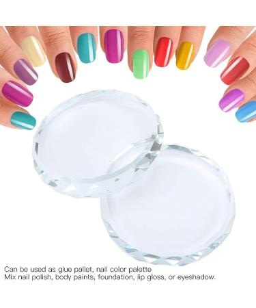 2PCS Nail Art Painting Glass Board - Color Toning Palette for Makeup Display and Cosmetic Mixing Tools - Buy Online on GoSupps.com