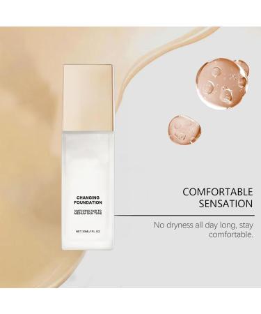 homomdy Color Changing Foundation Liquid Color Changing Foundation for Mature Skin Even Tone Cover Imperfections for a Natural Facial Look Lightweight 2pcs - Buy Online on GoSupps.com
