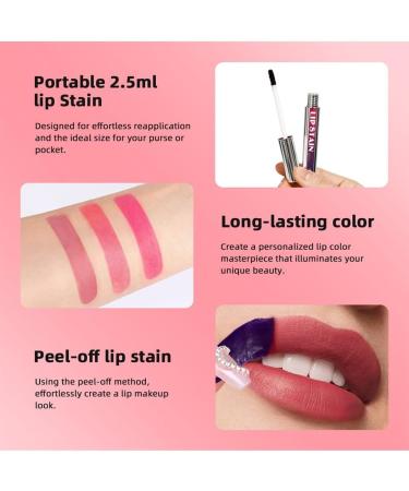  SONGVISON Lip Stain - Peel Off Lip Stain Natural Water Resistant Long Lasting Stain Transfer Resistant Highly Pigmented - Buy Online on GoSupps.com
