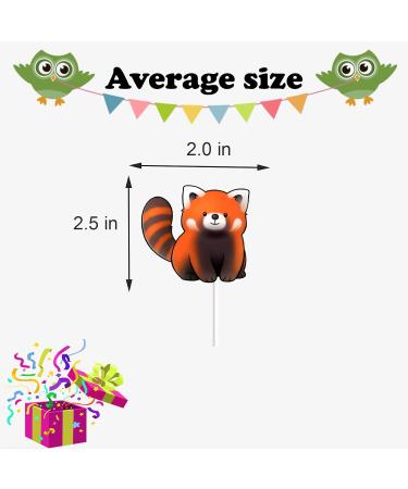 18pcs Red Panda Cupcake Toppers for Boys Girls Baby Shower Woodland Cute Animal Zoo Safari Party Supplies Glitter Red Panda Birthday Cake Decorations - Buy Online on GoSupps.com