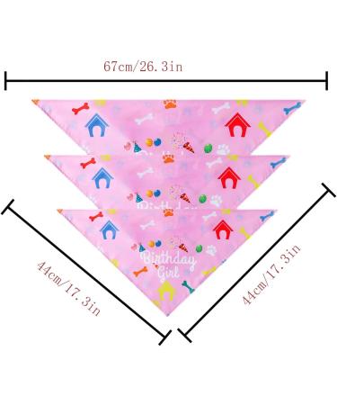Dog Birthday Bandana Hat Kit Triangle Cotton Dog Scarf with Cute Birthday Boy/Girl Decorations Puppy Birthday Party Hat Set Dog Birthday Cake Outfit Gift/Pet Party Supplies Accessories (pink) - Buy Online on GoSupps.com