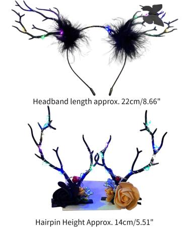 amangul Halloween Headband DarkSeries Antler Hairband Cosplay Costume Luminous Headpiece for Women Kids Festival Party Props(Style2) - Buy Online on GoSupps.com