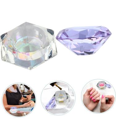 minkissy Nail Art Crystal Cup Cosmetics Cover Glass Purple Manicure 6.5x8cm Purple - Buy Online on GoSupps.com