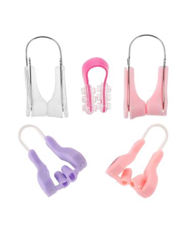 Vaguelly Lot de 5 Pinces Correctrices de Nez en Silicone Souple Invisibles et Confortables pour Embellissement et Redressement Nasal Usage Jour et Nuit Appareil Respiratoire Discret