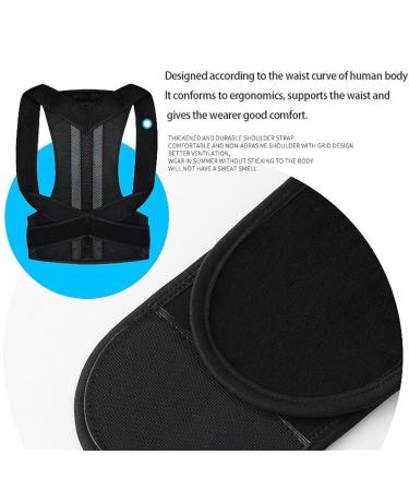 Buy S-5XL Plus Size Posture Corrector Back Brace - Full Back Support for Scoliosis & Hunchback - Adjustable Shoulder Straightener for Men Women & Teens - Small Black - Buy Online on GoSupps.com