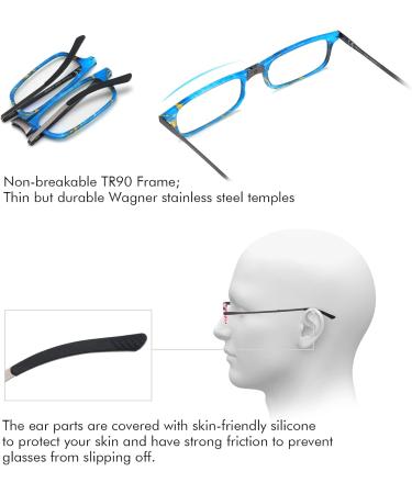 Buy Missfive Modern 3.0x Folding Reading Glasses - Blue Light Blocking Anti-UV Lightweight & Portable for Men & Women | Stylish Fashion Print Eyeglasses - Buy Online on GoSupps.com
