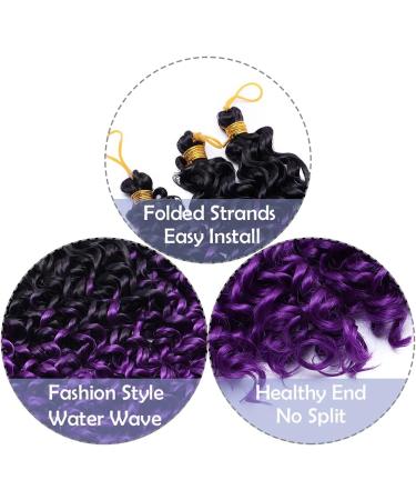8inch Kinky Curly Braiding Hair -Black to Purple Marlybob Crochet Hair Extensions Weave Braids Synthetic Hairpiece - Buy Online on GoSupps.com