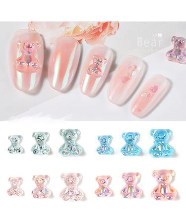 6pcs 3D Cute Bear Resin Nail Art Decorations In 3 Sizes Ornaments Manicure Tips 3D Nail Art Decor - Buy Online on GoSupps.com