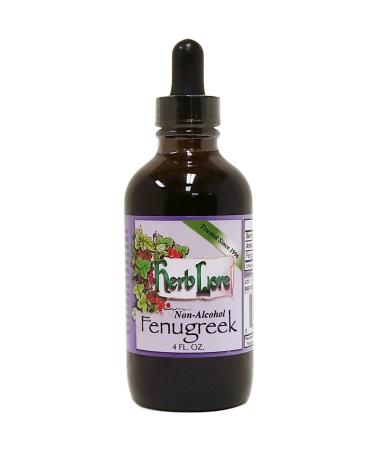 Herb Lore Fenugreek Tincture - 4 fl oz Alcohol Free - Fenugreek Liquid Drops - Herbal Lactation Supplement for Breast Milk Supply Support