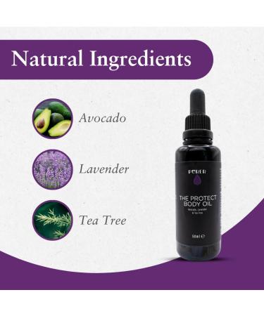 Purermama Protect Body Oil 50ml with Avocado Lavender Tea Tree & Vitamin E | Promotes Healing Collagen Boost Stress Relief Natural Minerals & Vitamins | Chemical-Free Cruelty-Free - 155g - Buy Online on GoSupps.com