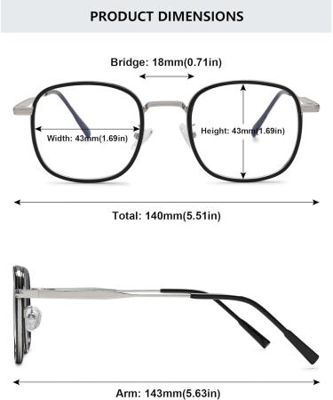 Magimodac Women s Blue Light Filter Computer Glasses - Stylish Metal Frame Anti-Blue Light Nerd Glasses in Black - Buy Online on GoSupps.com