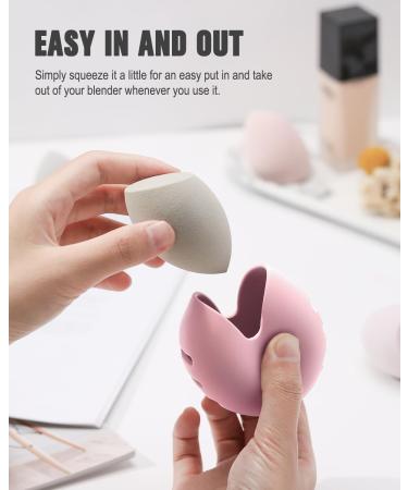FERYES 2 PCS Makeup Sponge Holder - Silicone Beauty Blender Case for Travel | Black & Pink Makeup Sponge Storage - Buy Online on GoSupps.com